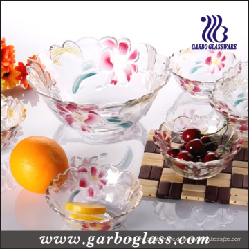 Glas-Fruchtschale mit Lilien-Design (GB1629LB / PDS)